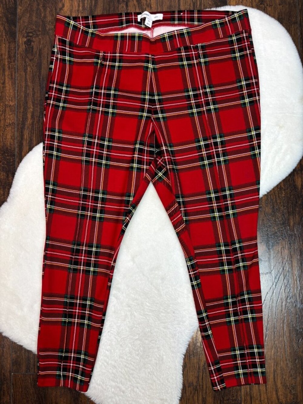 Old Navy Stevie Leggings XXL Red Tartan Plaid‎ Christmas Holiday Stretch Pants